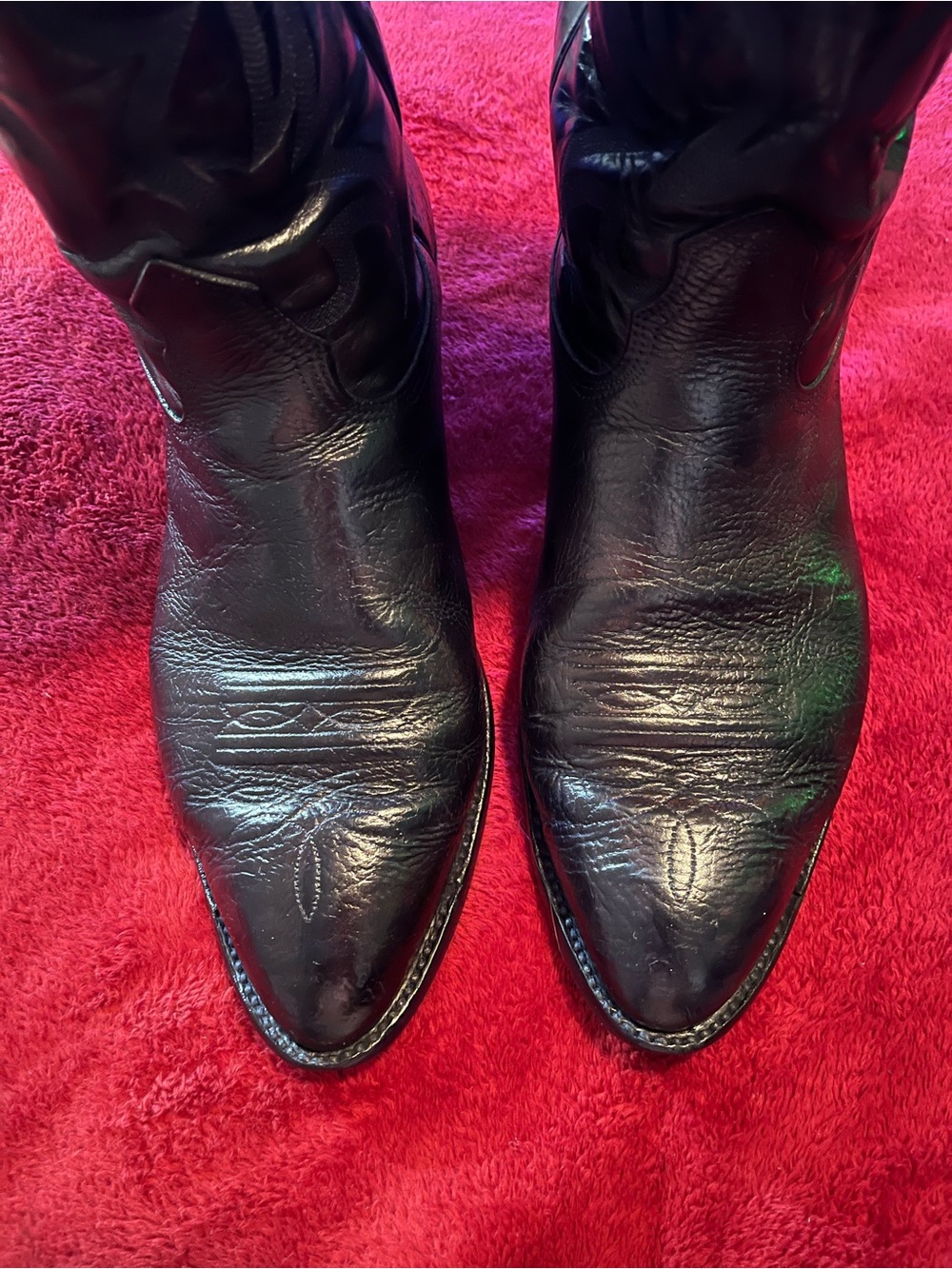 Nocona size 13d Men's Black Western Leather Boots - Classic Pointed Toe.